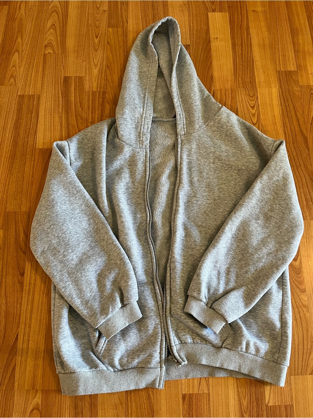 Gray Zip-Up Hoodie Sweatshirt - Men